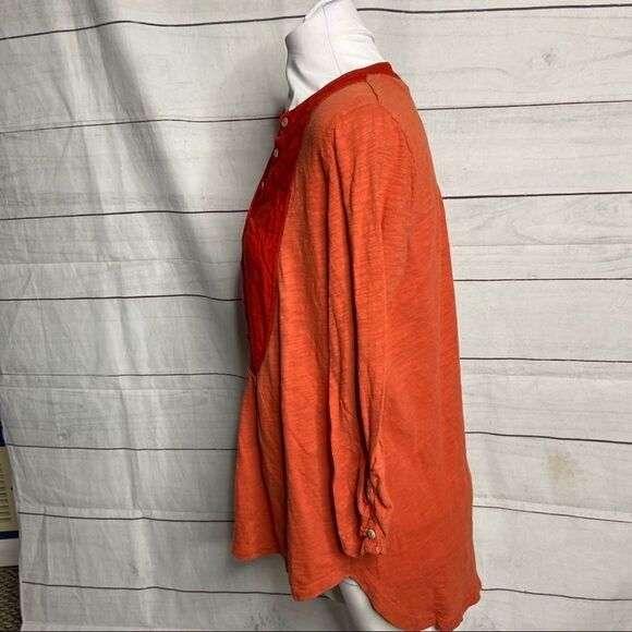 Anthro Meadow Rue Amira Henley orange Medium - Picture 6 of 11
